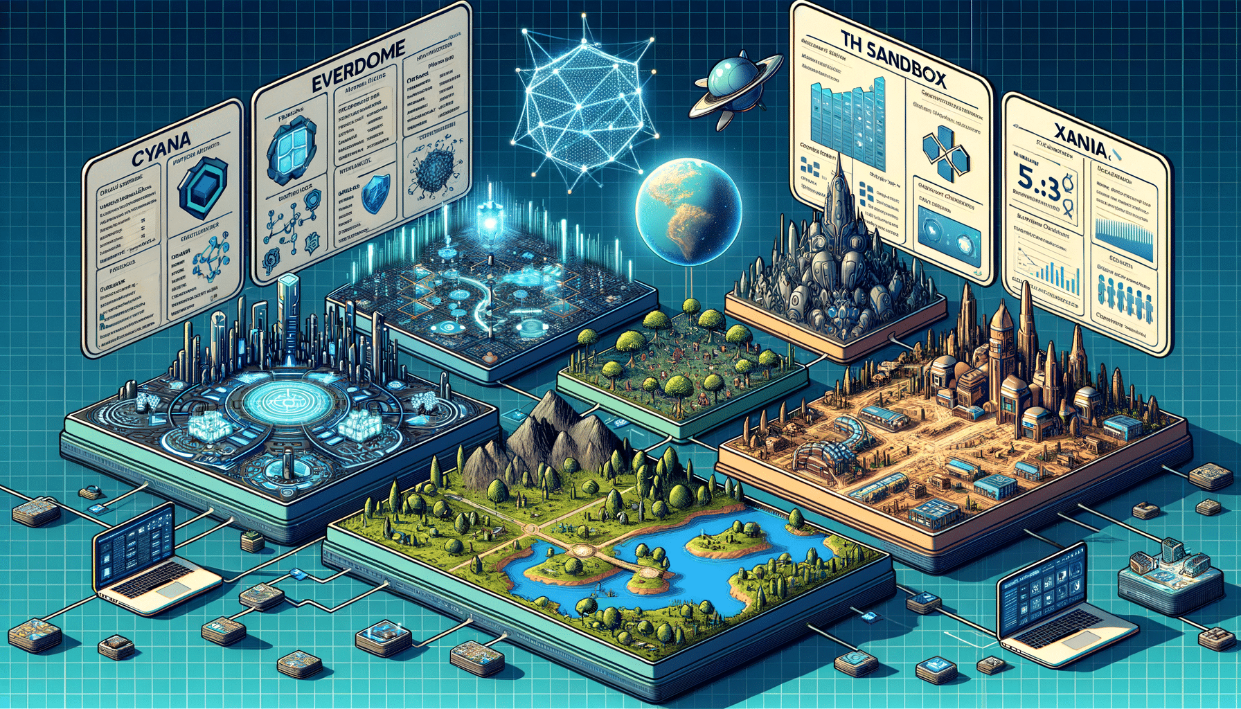 EVERDOME, The Sandbox, XANA, BLOKTOPIA 등 다양한 메타버스 프로젝트를 자세히 소개하고 있습니다.