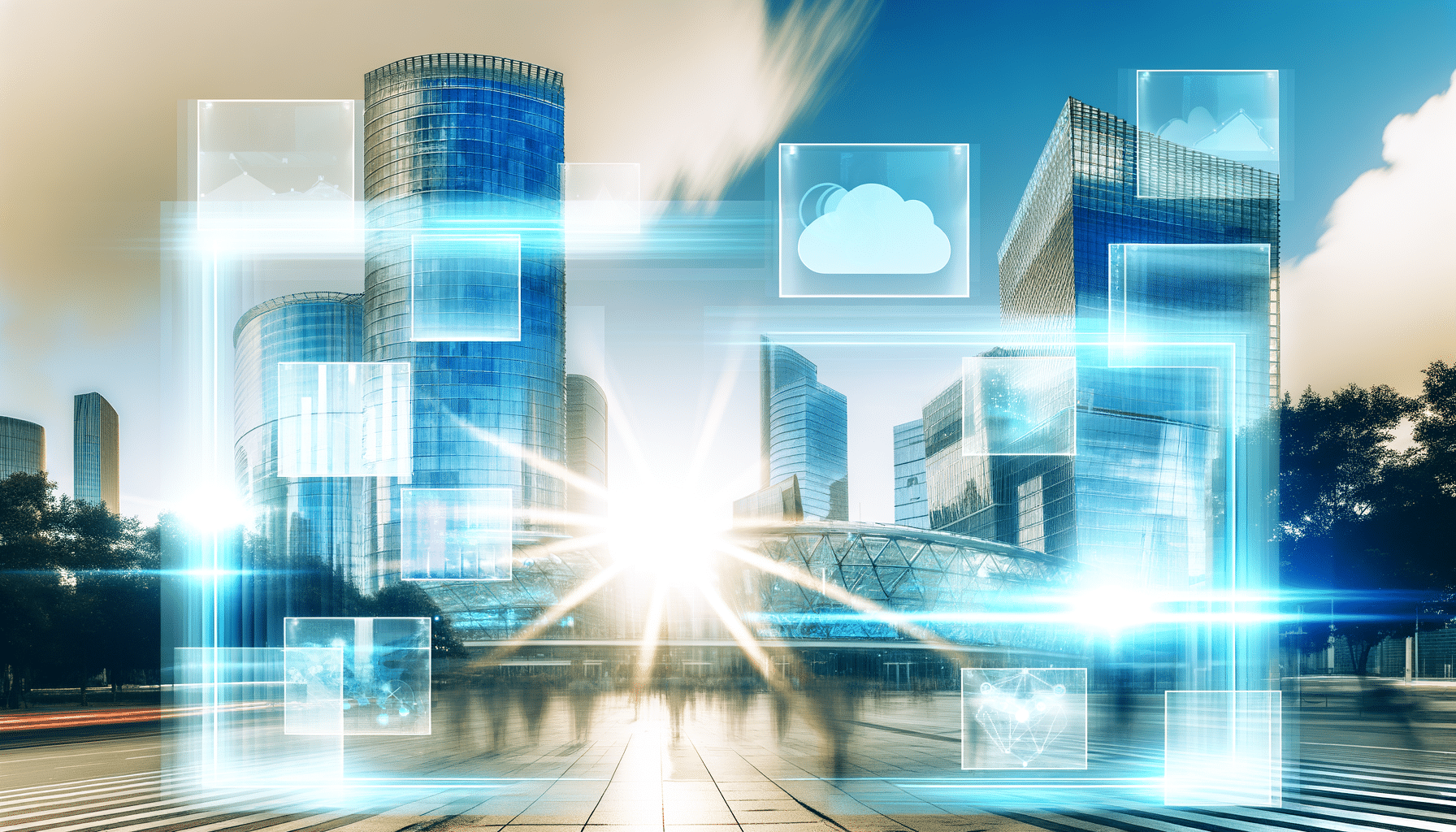 Future potential of cloud computing, AI, strategic planning
 represented visually