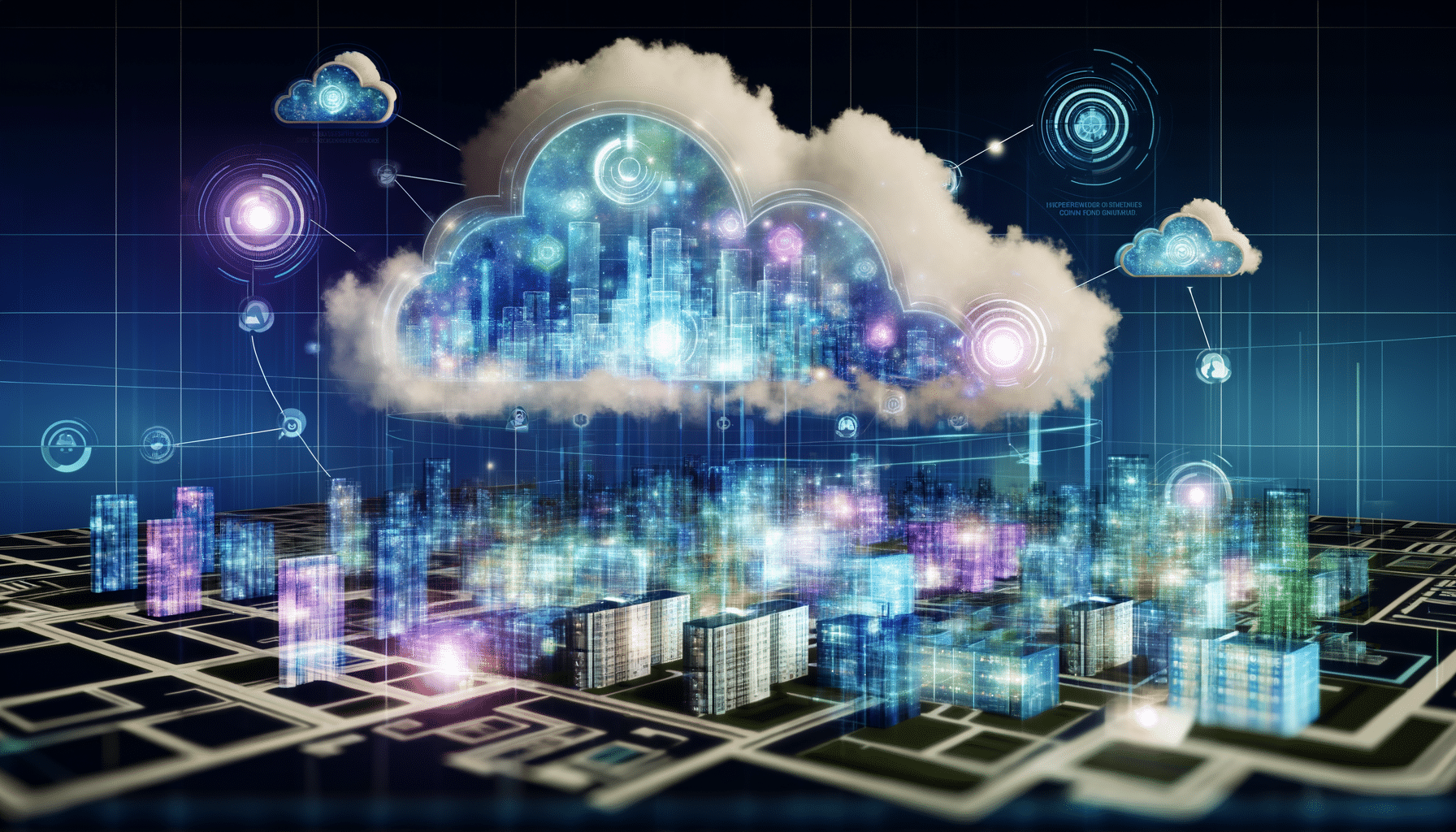 Future potential of cloud computing, cloud architecture, cloud training
 represented visually