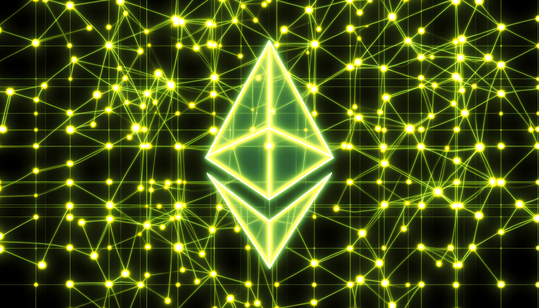Ethereum ETH technology and blockchain network illustration