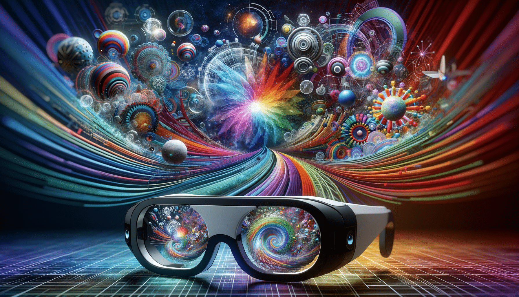 Eye-catching visual of augmented reality, smart glasses, Alexa Fund
 and  Metaverse vibes