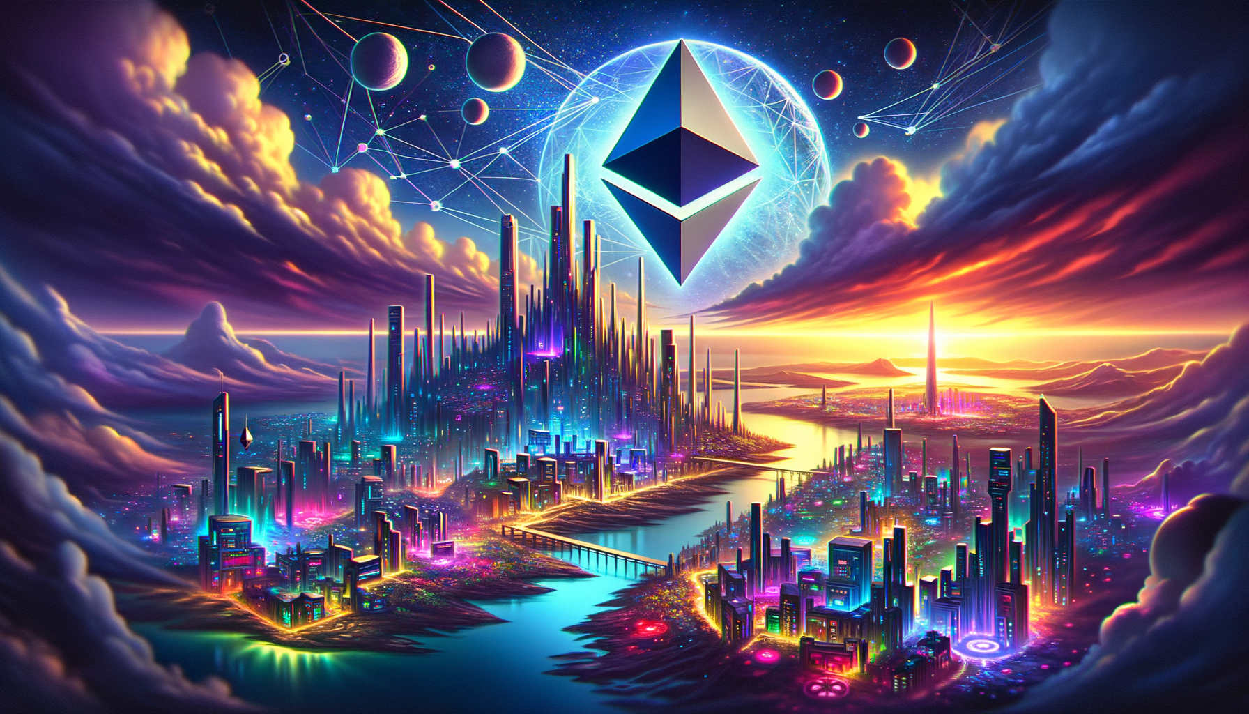Eye-catching visual of Ethereum, Nifty Island, social game
 and  Metaverse vibes