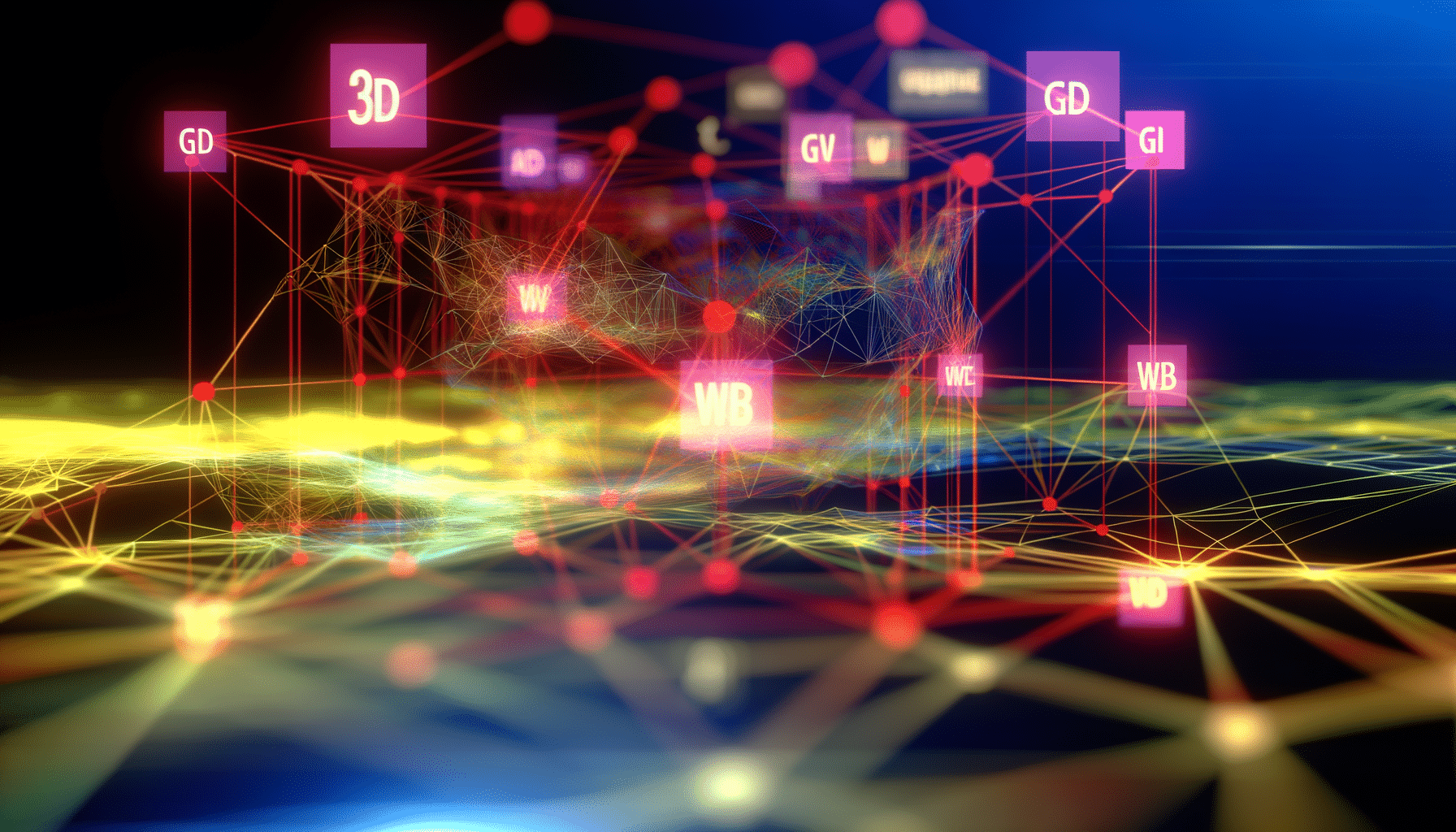 3D Web, metaverse, web standards Metaverse illustration