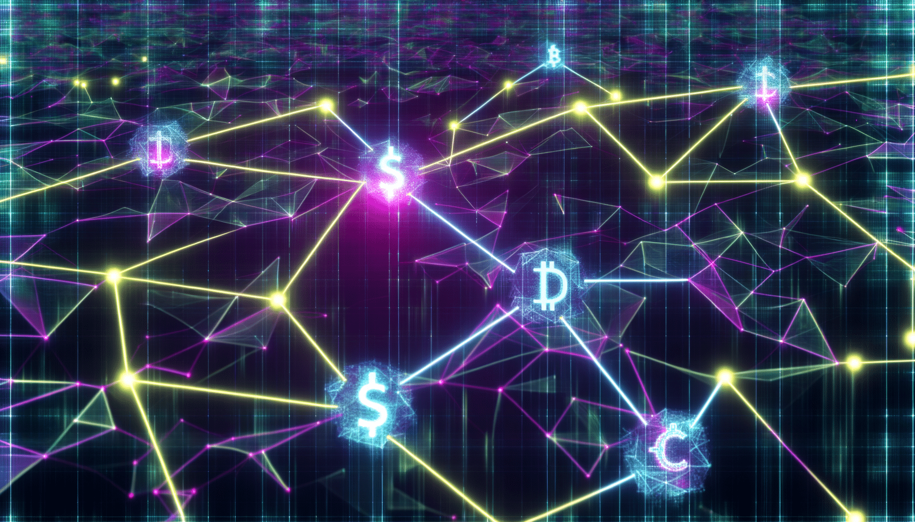 USDC  technology and blockchain network illustration