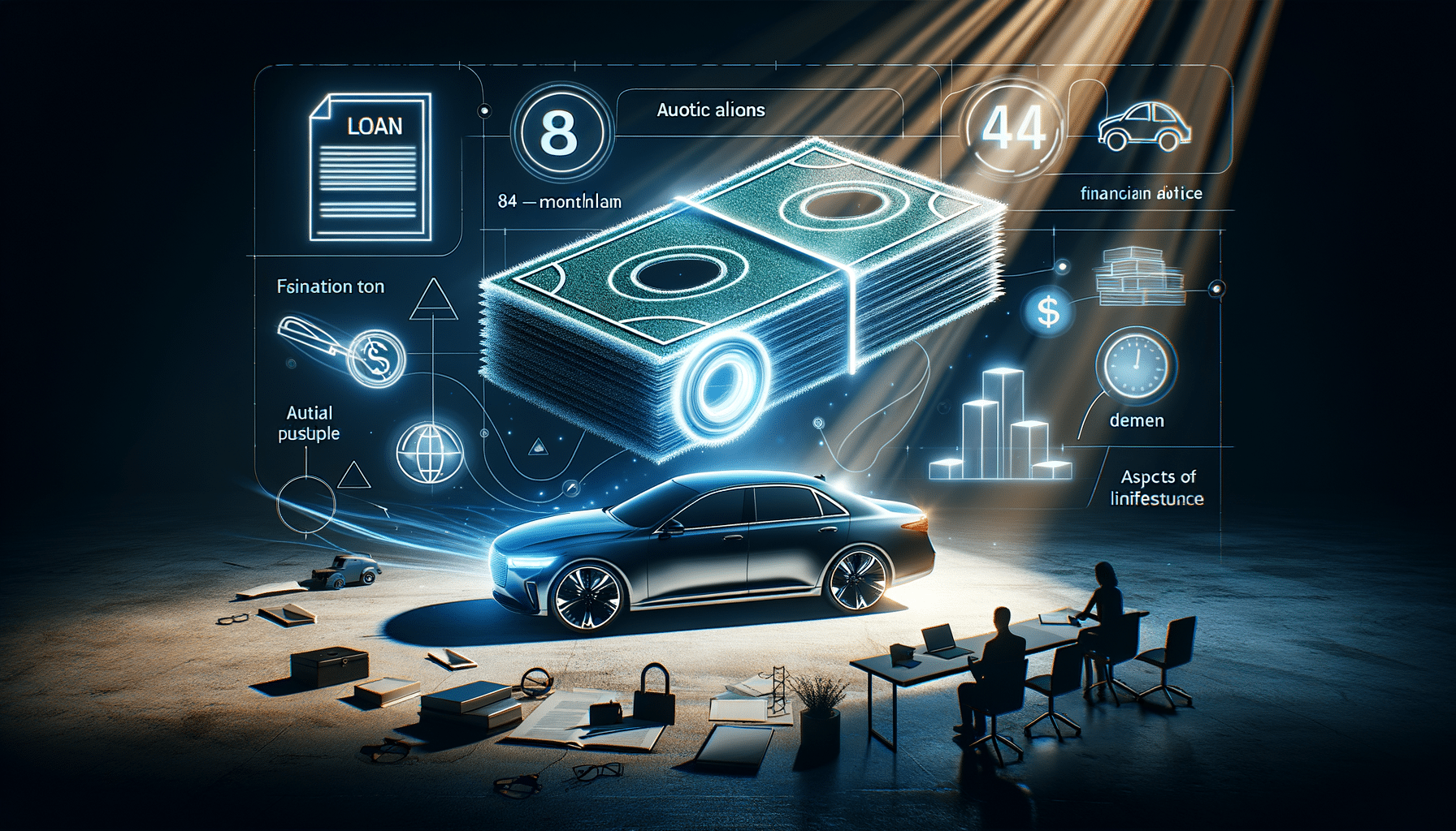 Eye-catching visual of auto loans, 84-month auto loans, financial advice
 and  lifestyle vibes