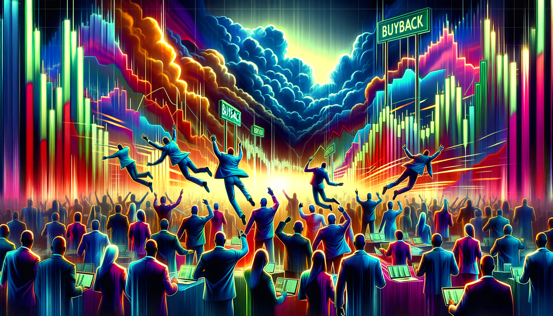 Eye-catching visual of stock market rally, stock buybacks, recession
 and  lifestyle vibes