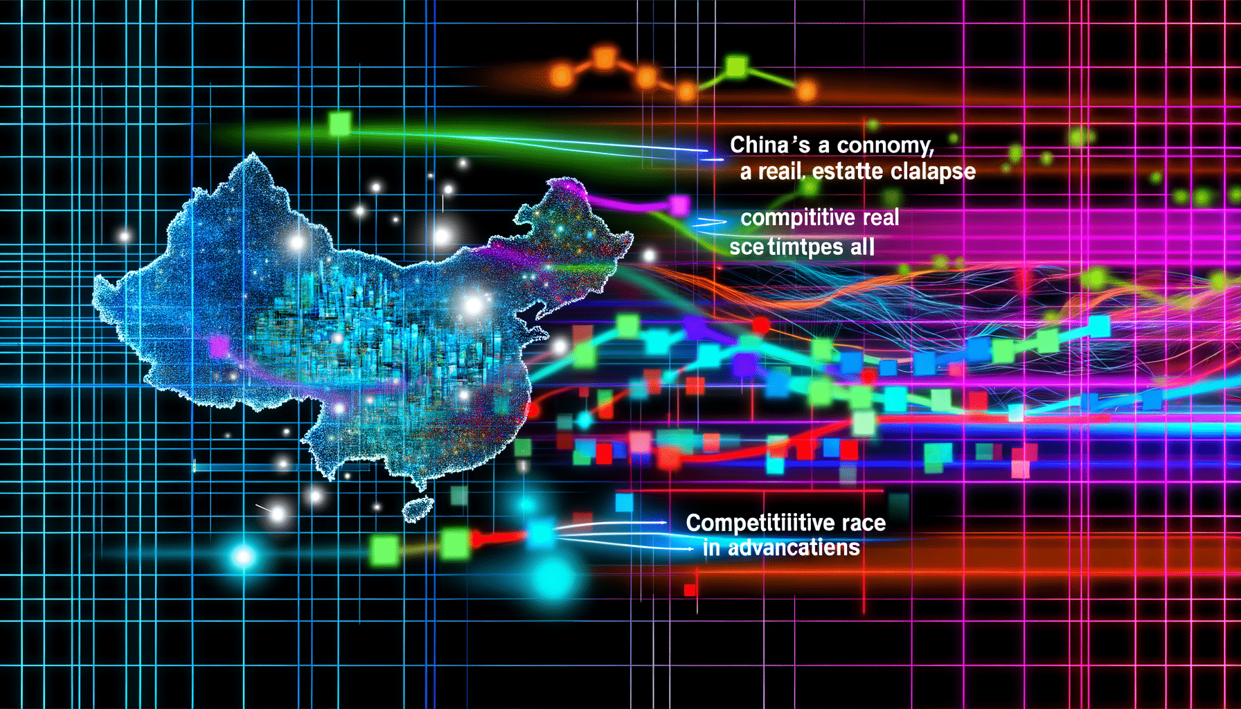 China economy, China real estate, AI race with China
 lifestyle illustration