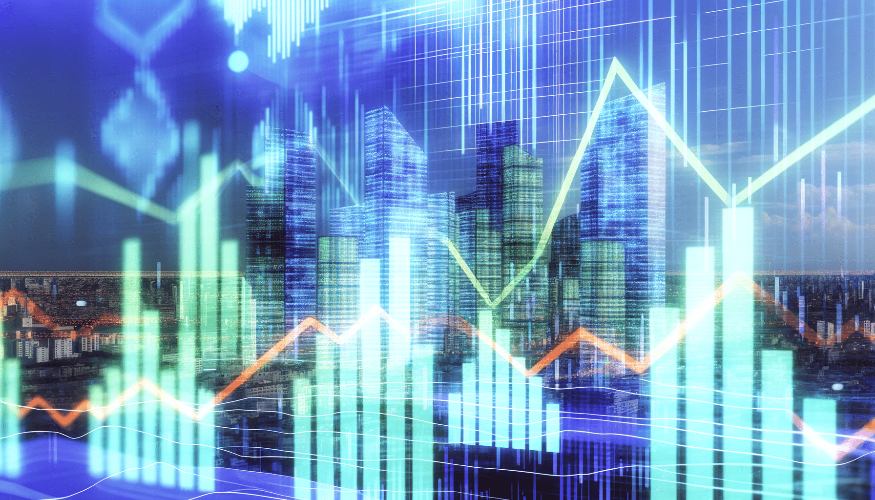 Future potential of stock market rally, stock buybacks, recession
 represented visually