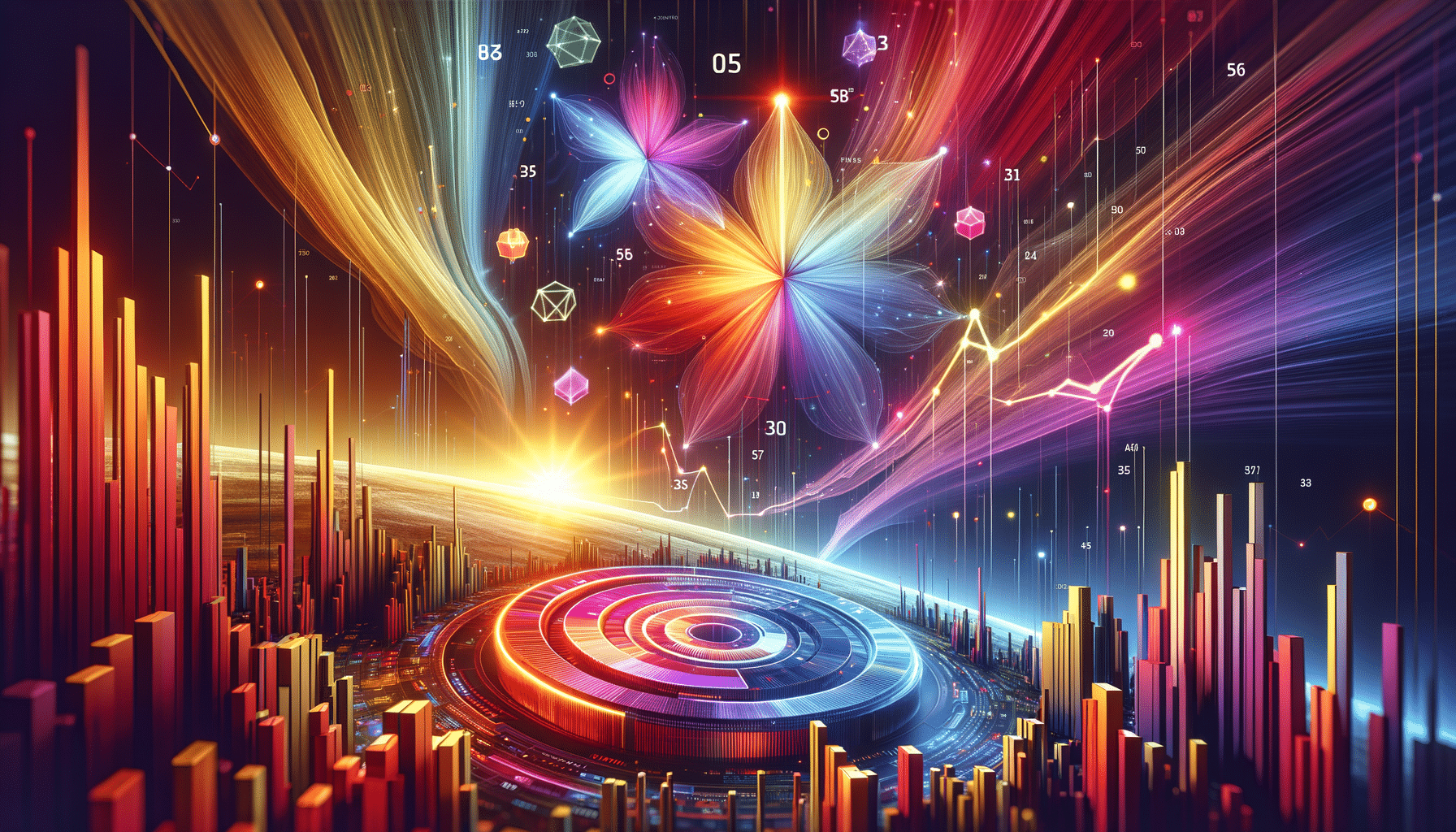 Eye-catching visual of Apache Pinot, real-time analytics, star-tree index
 and  AI technology vibes