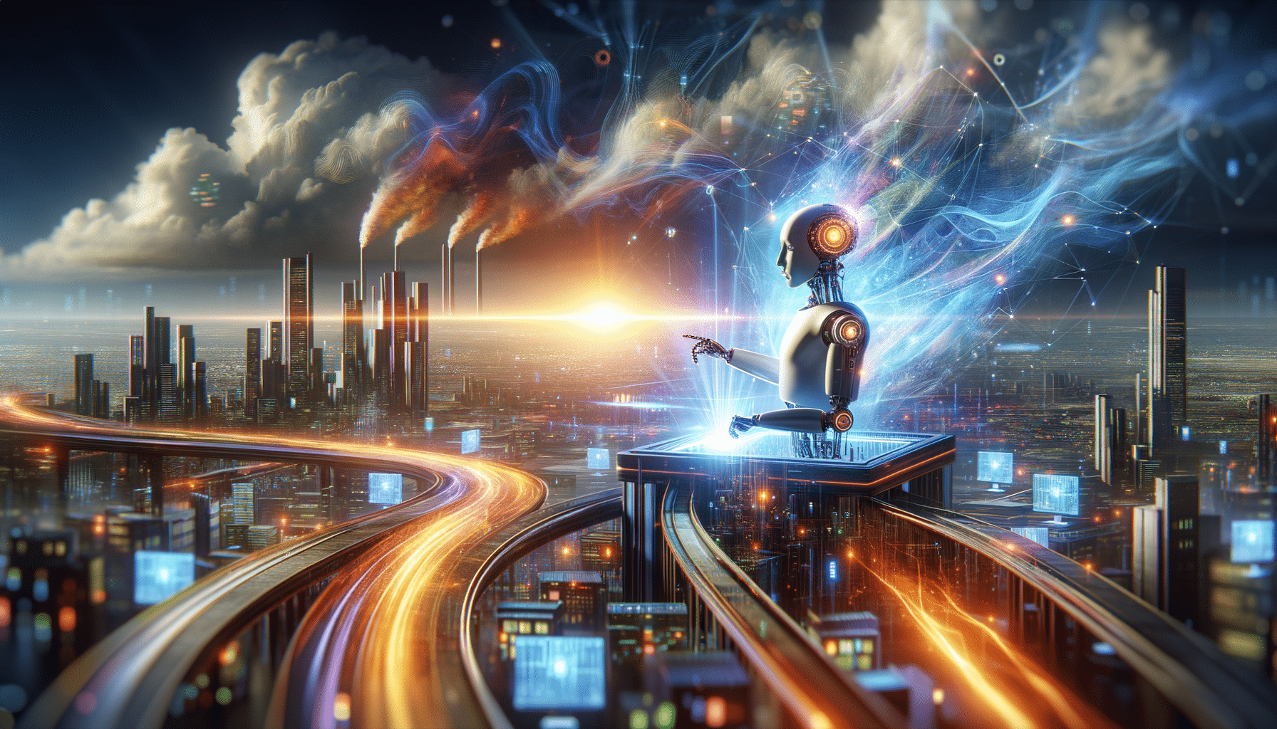 Eye-catching visual of software development tool, platform shift, management
 and  AI technology vibes