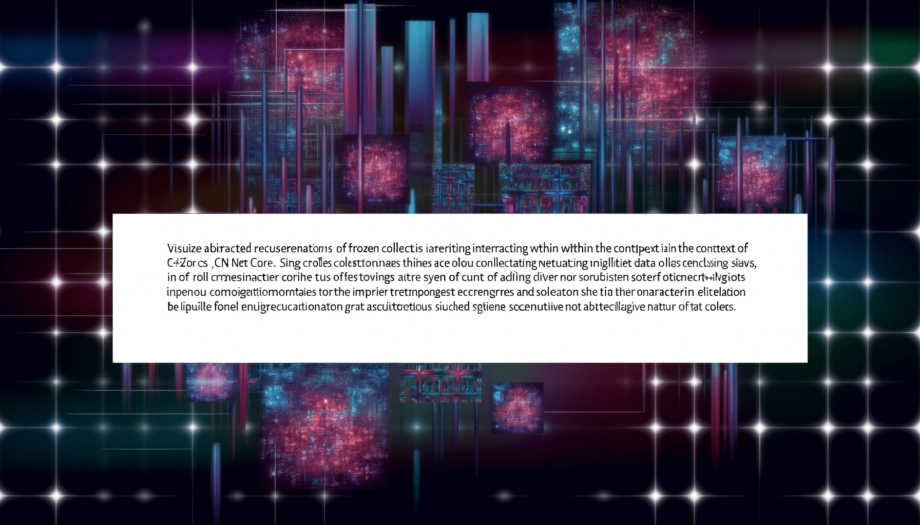 frozen collections, C#, .NET Core
 AI technology illustration