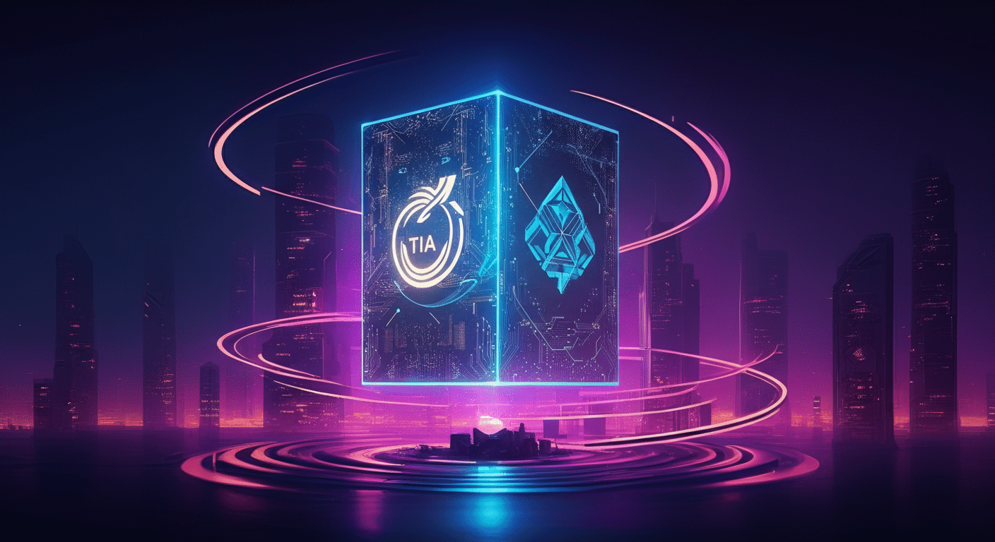 Eye-catching visual of Celestia TIA and cryptocurrency vibes
