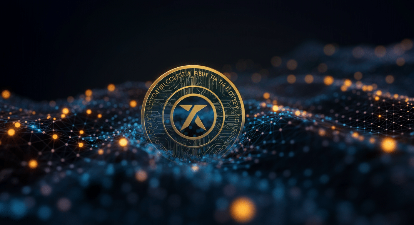 Celestia TIA technology and blockchain network illustration