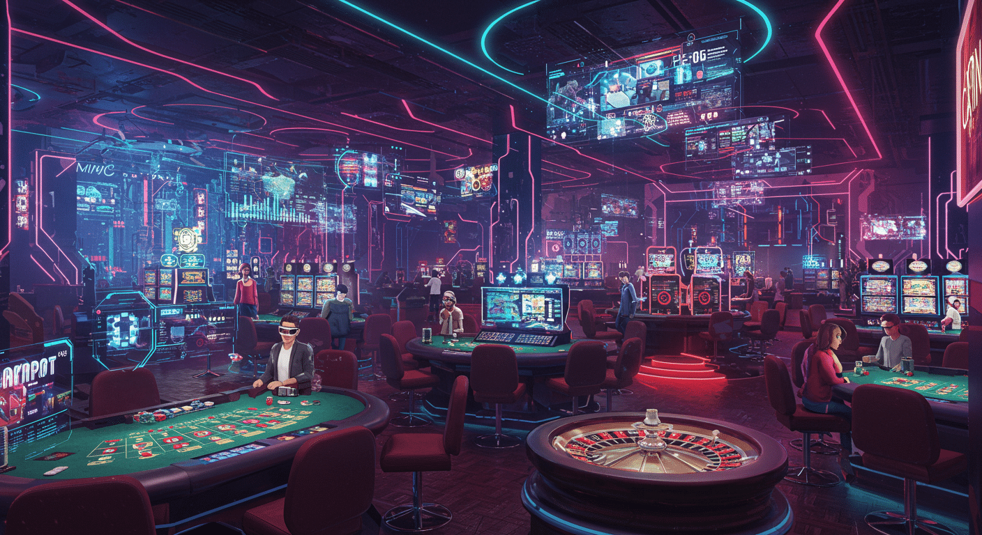 Eye-catching visual of iGaming, crypto-casino, AI
 and  Metaverse vibes