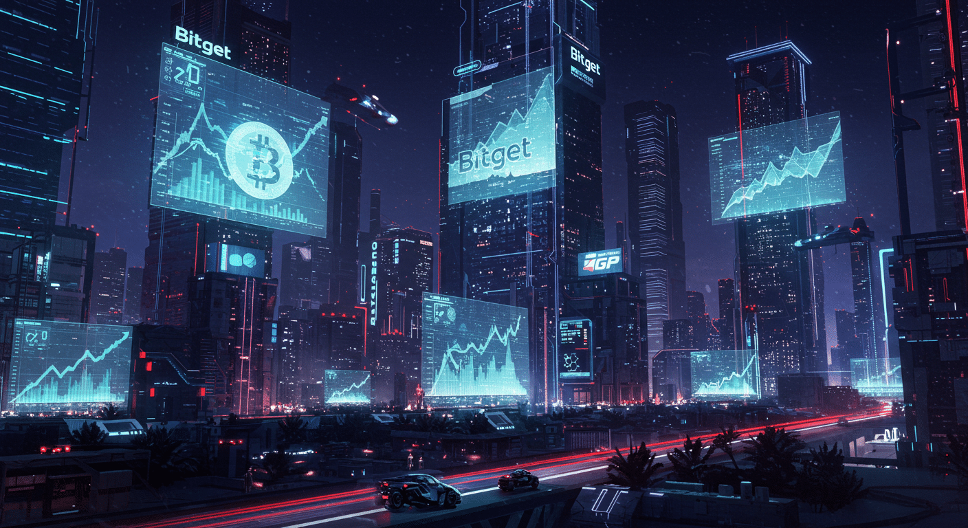 Future potential of Bitget, MotoGP, cryptocurrency
 represented visually