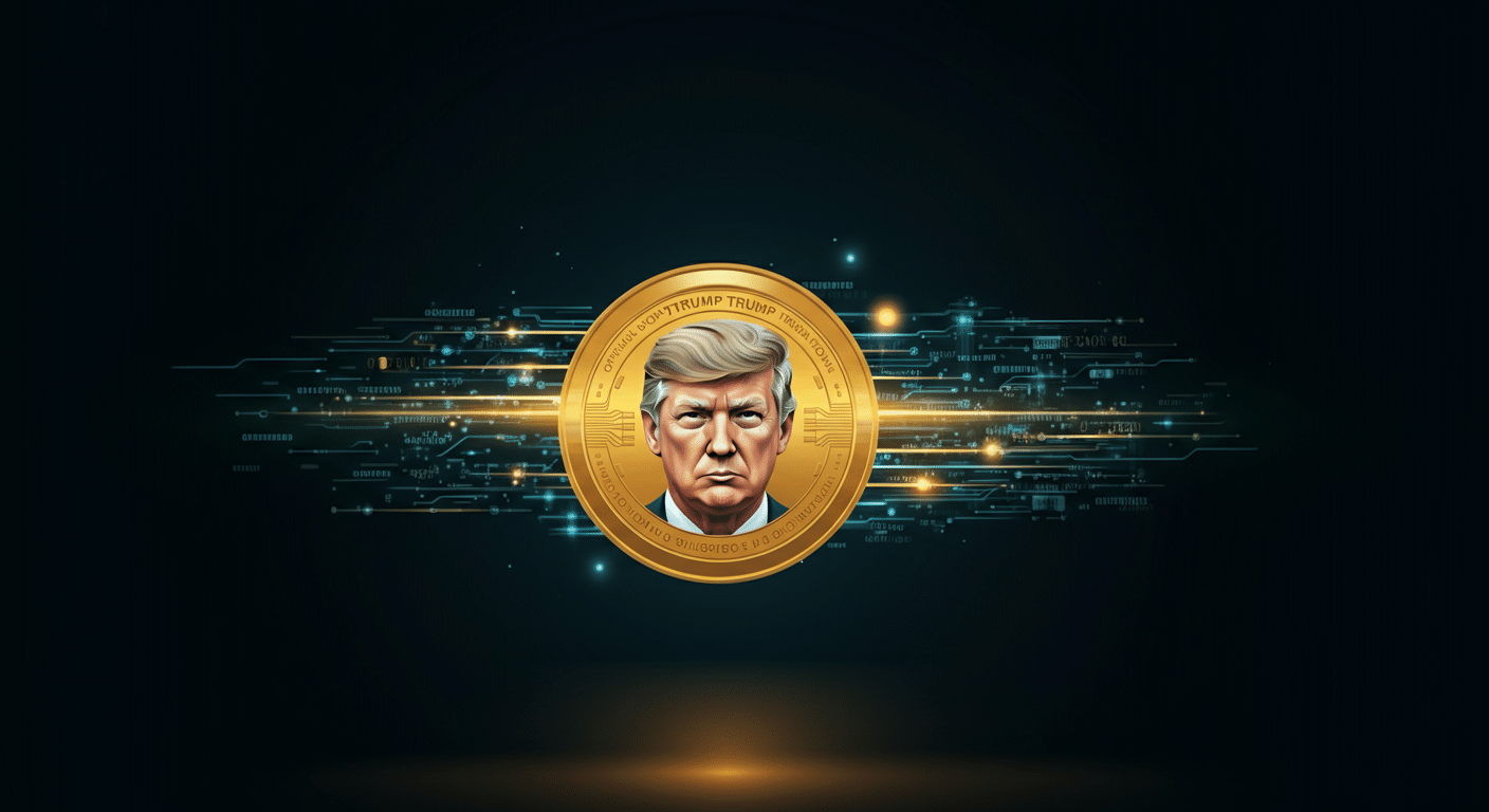 Official Trump TRUMP technology and blockchain network illustration