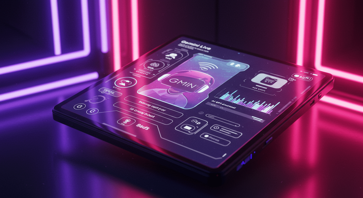 Gemini LiveのAI音声インターフェースのイメージ、AI技術の雰囲気