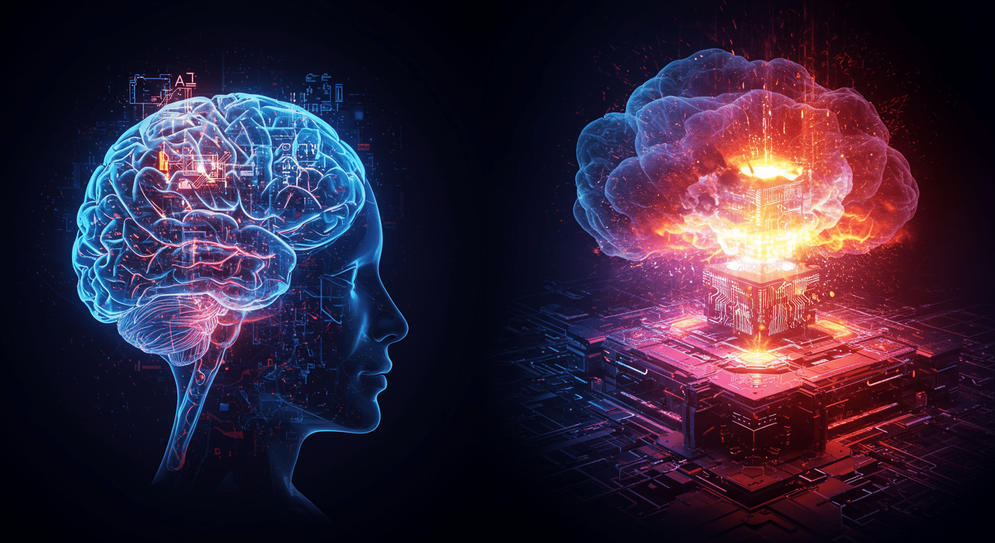 Eye-catching visual of AI, machine learning, data preparation
 and  AI technology vibes