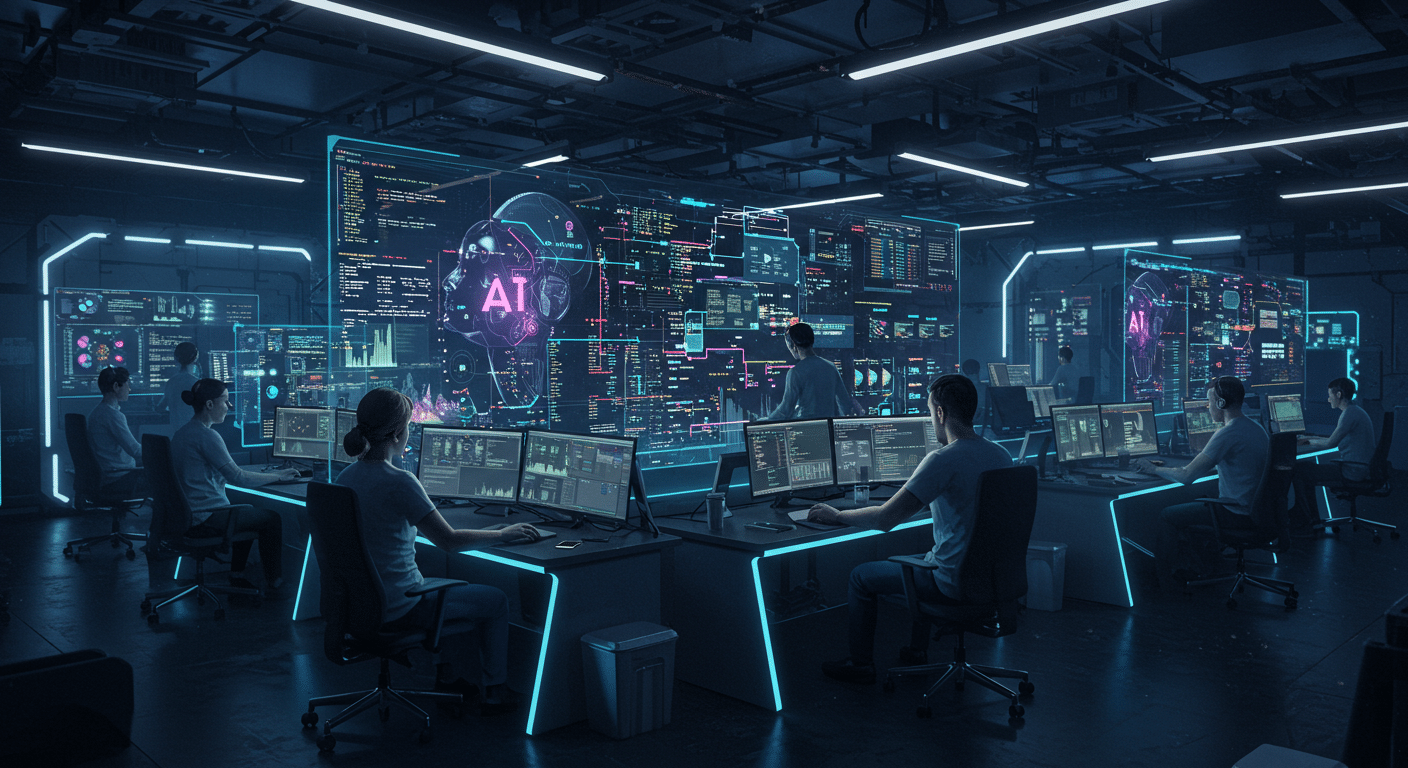 Eye-catching visual of Gemini CLI, Gemini AI, developers
 and  AI technology vibes