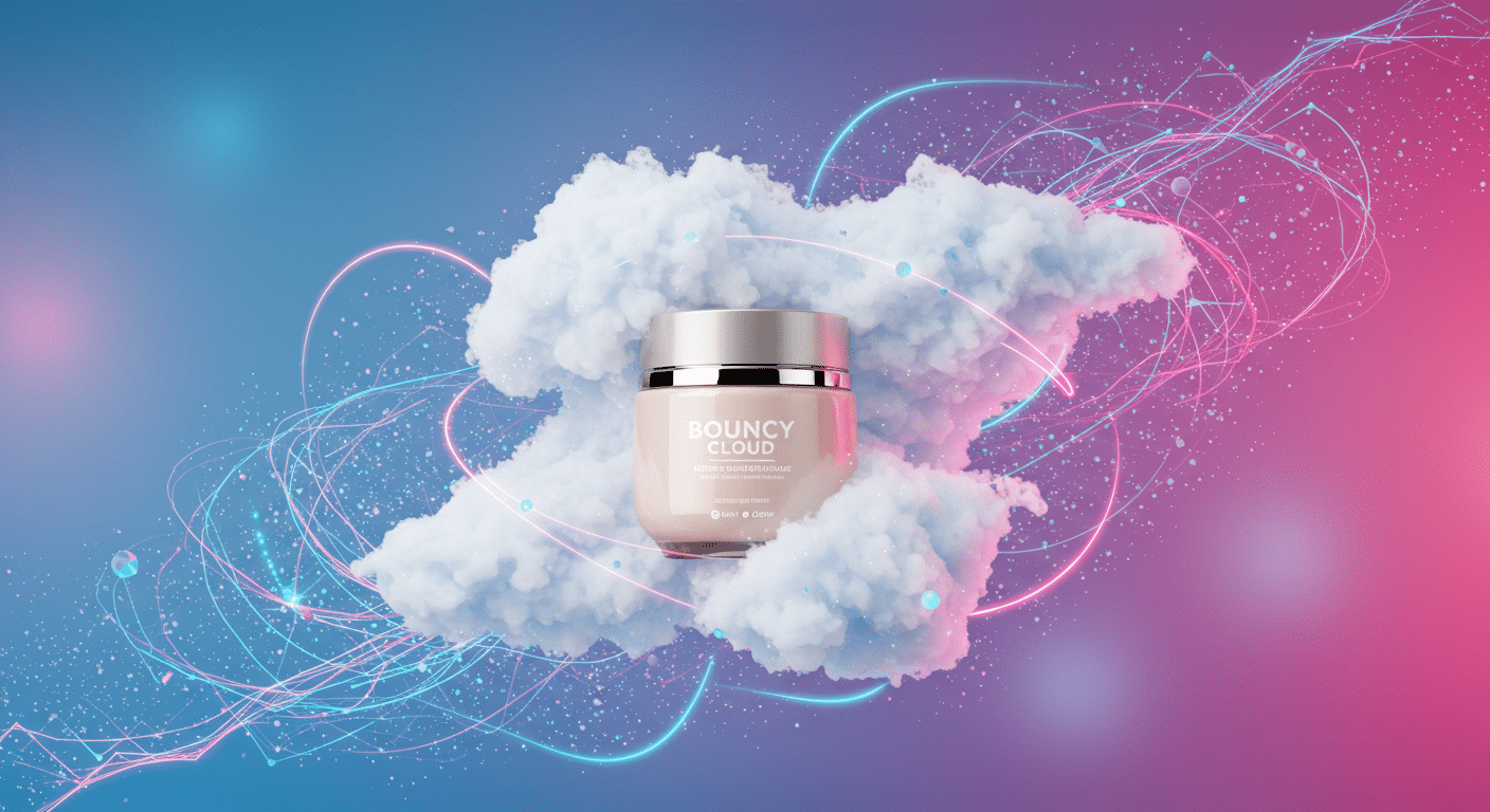 bouncy skin, cloudlike skin, skincare
 lifestyle illustration