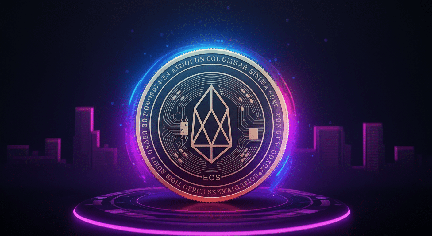 Eye-catching visual of EOS  and cryptocurrency vibes