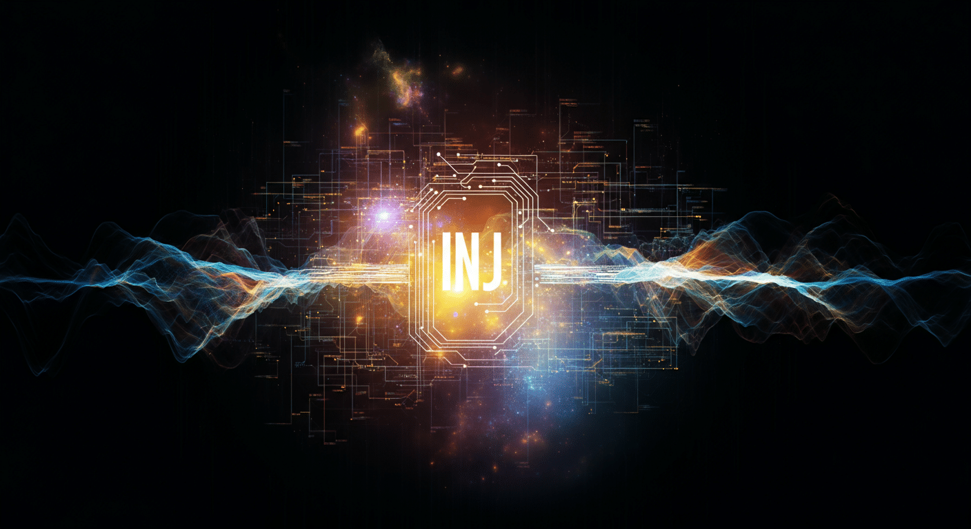 Injective INJ technology and blockchain network illustration