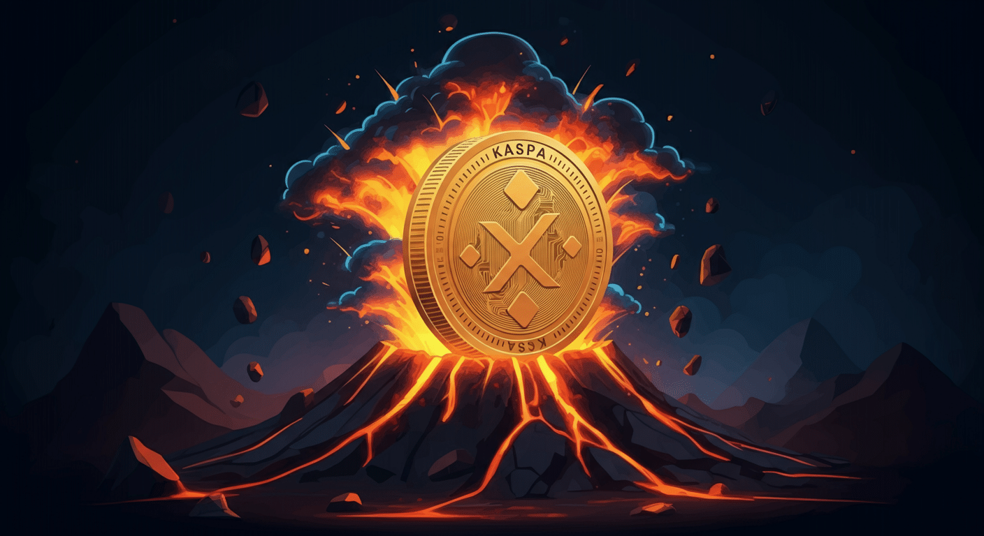 Eye-catching visual of Kaspa KAS and cryptocurrency vibes