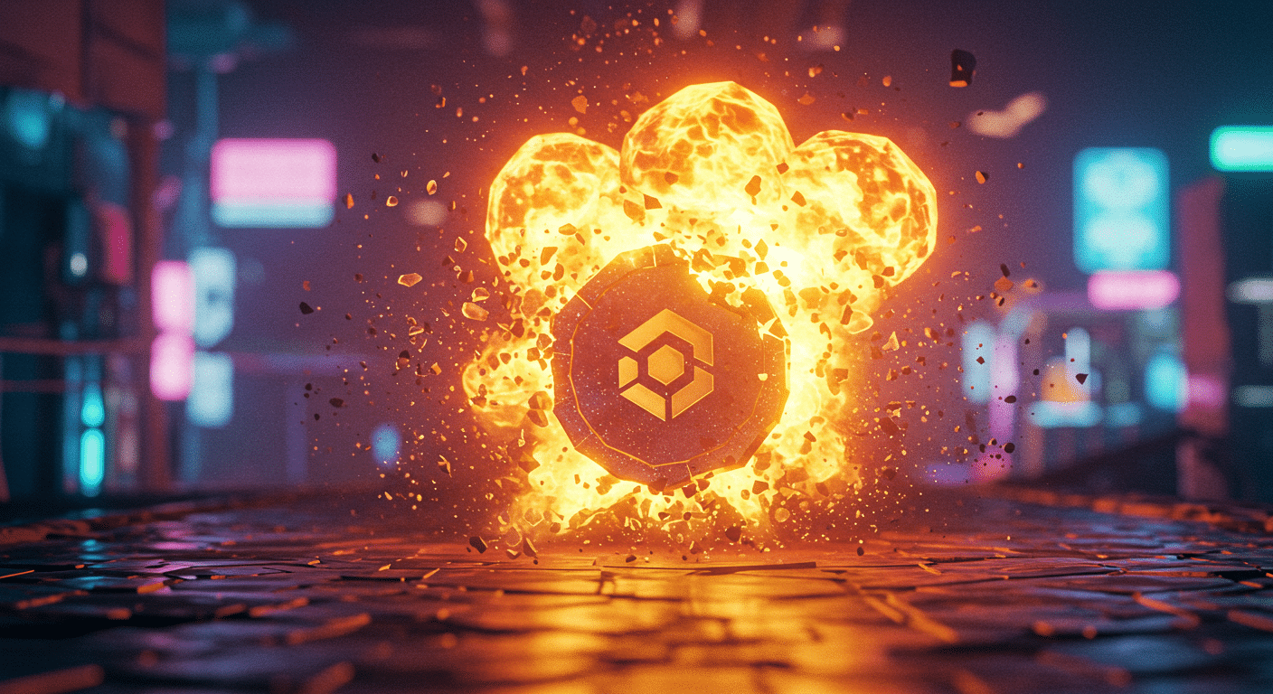 Eye-catching visual of GateToken, token burn, blockchain
 and  Metaverse vibes