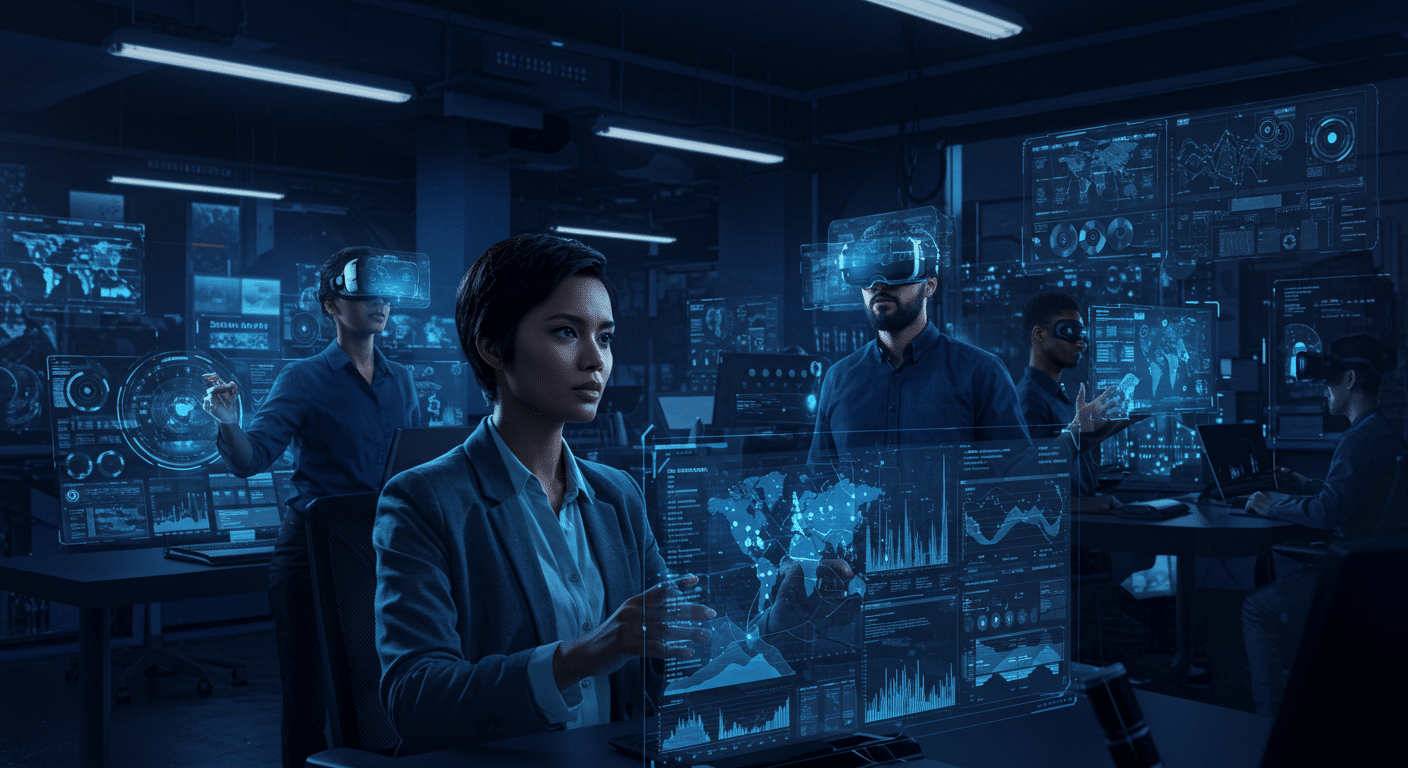 Eye-catching visual of XR, security, enterprise
 and  Metaverse vibes