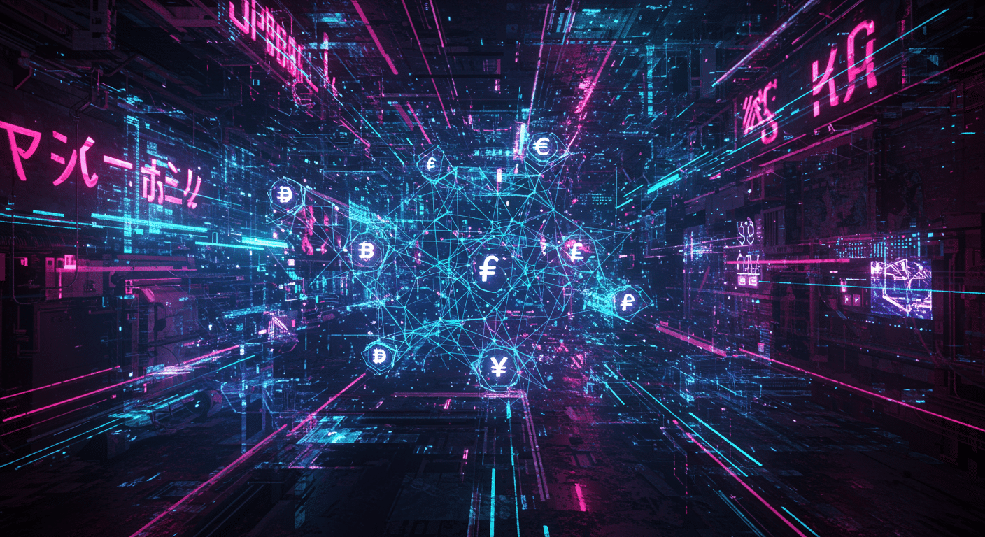 AI, blockchain, DeFi
 Metaverse illustration