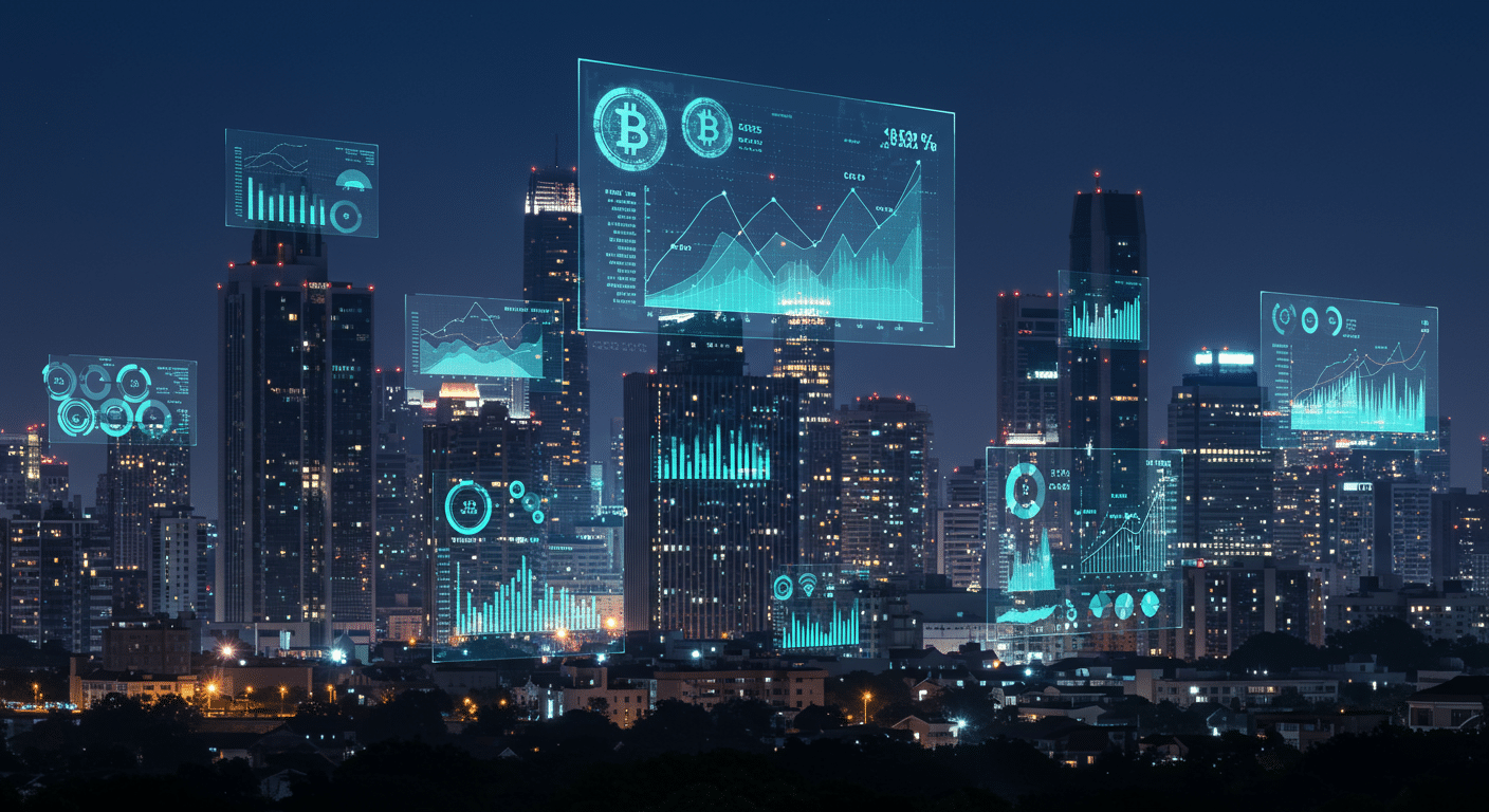 Future potential of artificial intelligence, Bitcoin mining, sustainable AI infrastructure
 represented visually