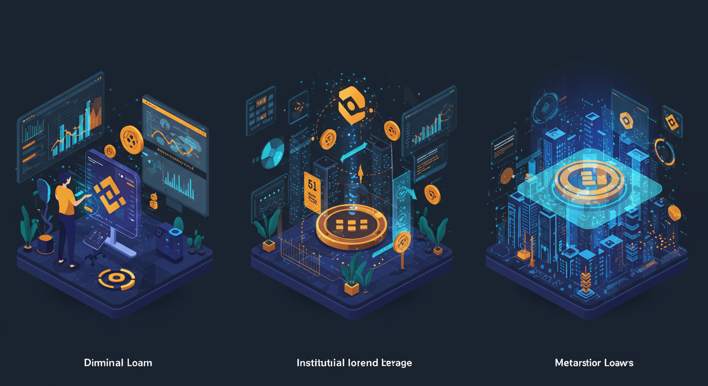 Future potential of Binance, Institutional Loans, Leverage
 represented visually