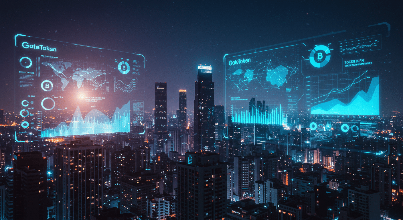 Future potential of GateToken, token burn, blockchain
 represented visually