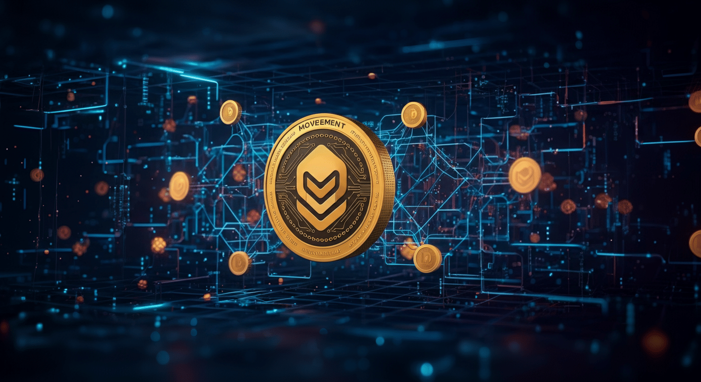 Movement MOVE technology and blockchain network illustration