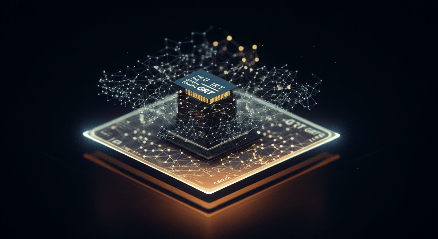 The Graph GRT technology and blockchain network illustration