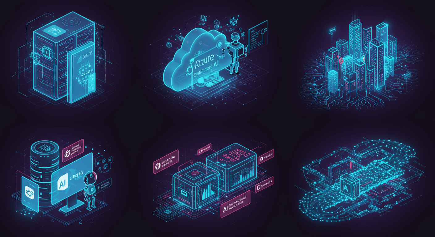 Eye-catching visual of Azure, AI, Cost Optimization
 and  AI technology vibes