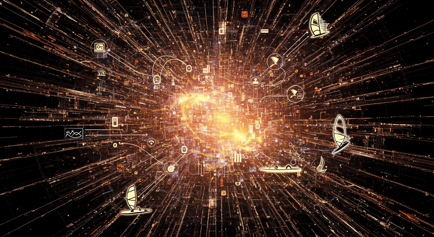 agentic IDE, AI coding, Windsurf
 AI technology illustration