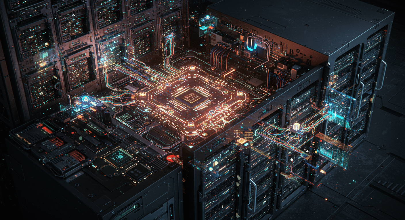 MCP server, LLM, AI agents
 AI technology illustration