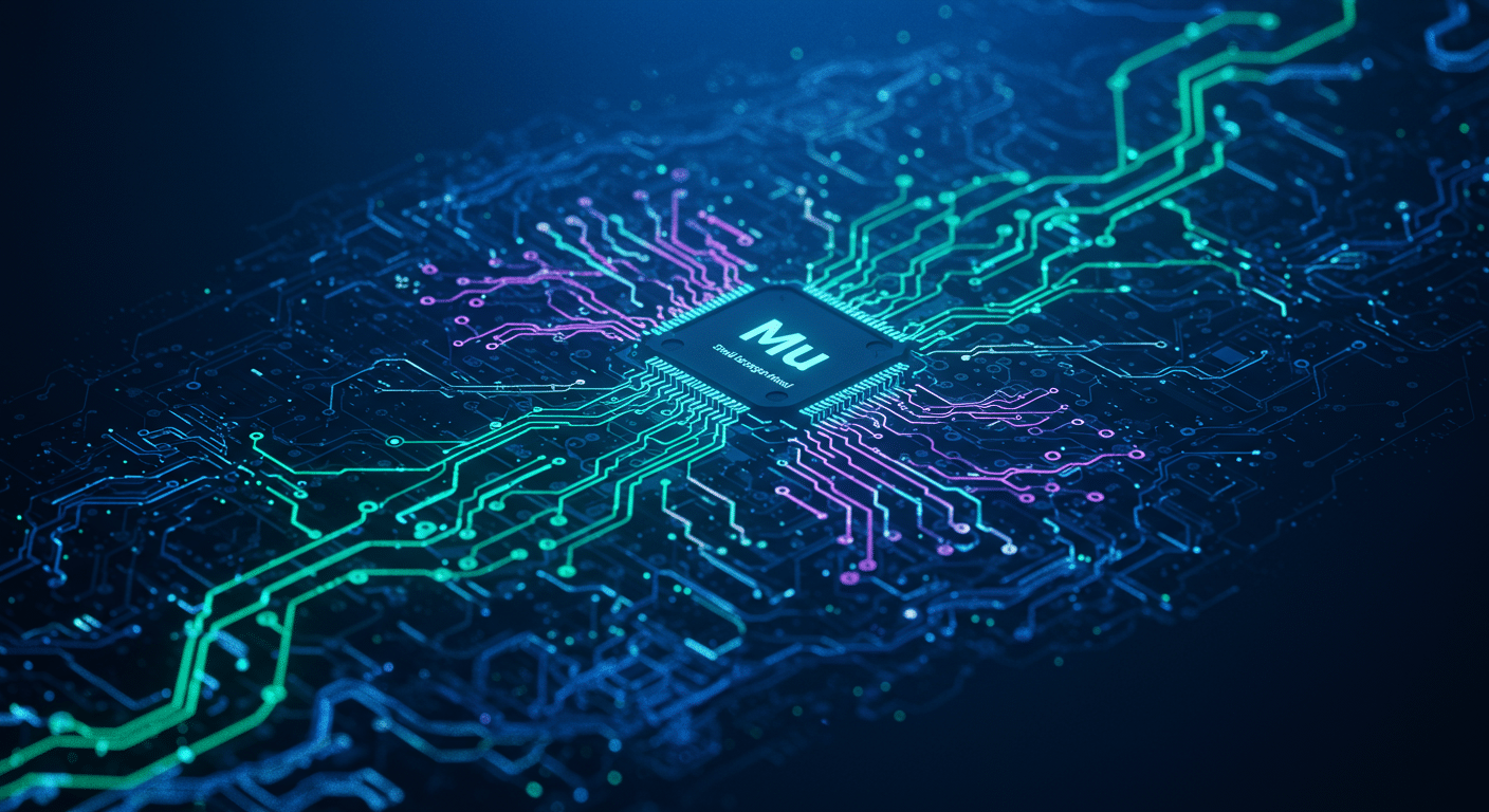 Mu, small language model, NPU
 AI technology illustration