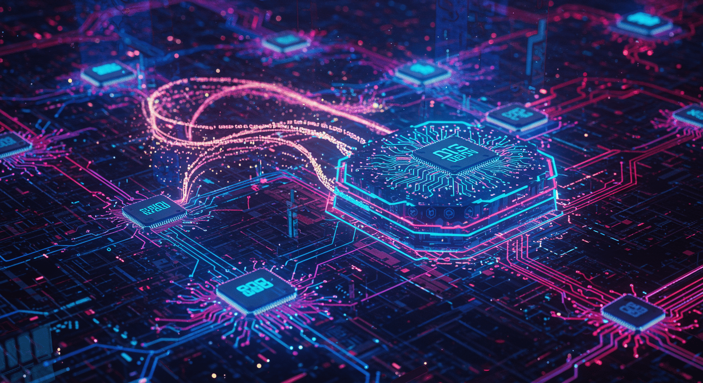 multicloud, genAI, AIOps AI technology illustration