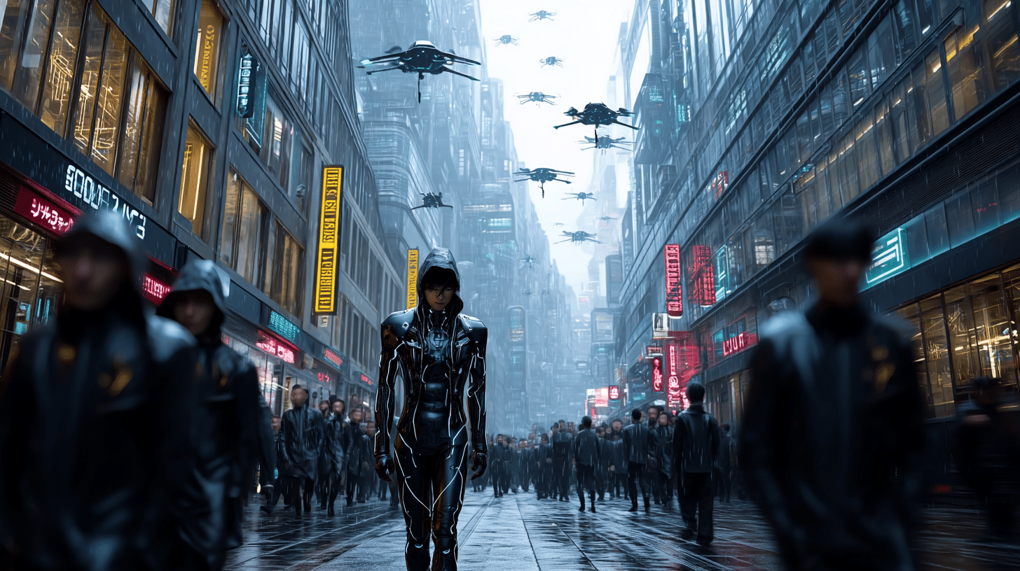 Man walking at night