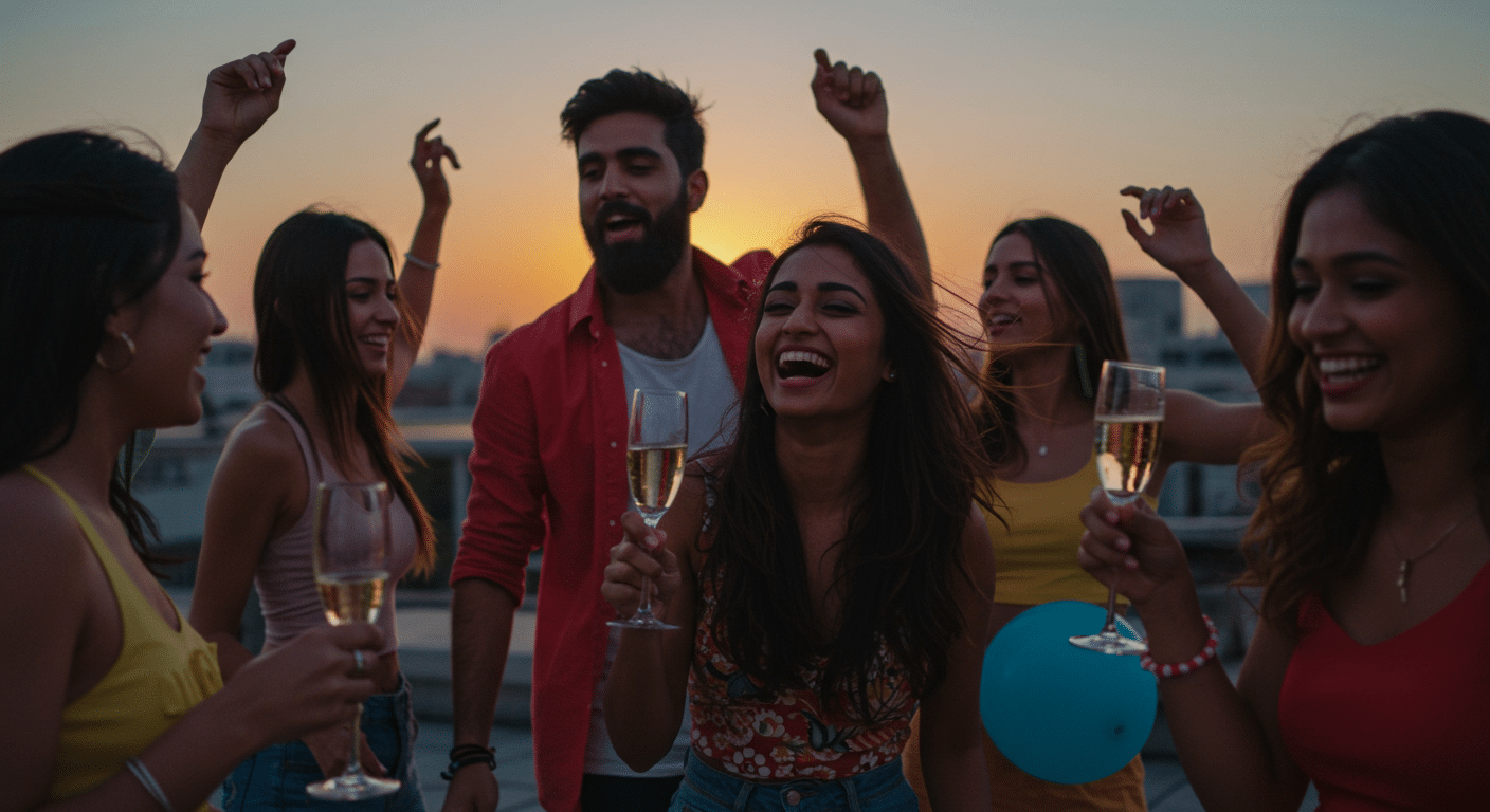 Eye-catching visual of happiness, well-being, mental health
 and  lifestyle vibes