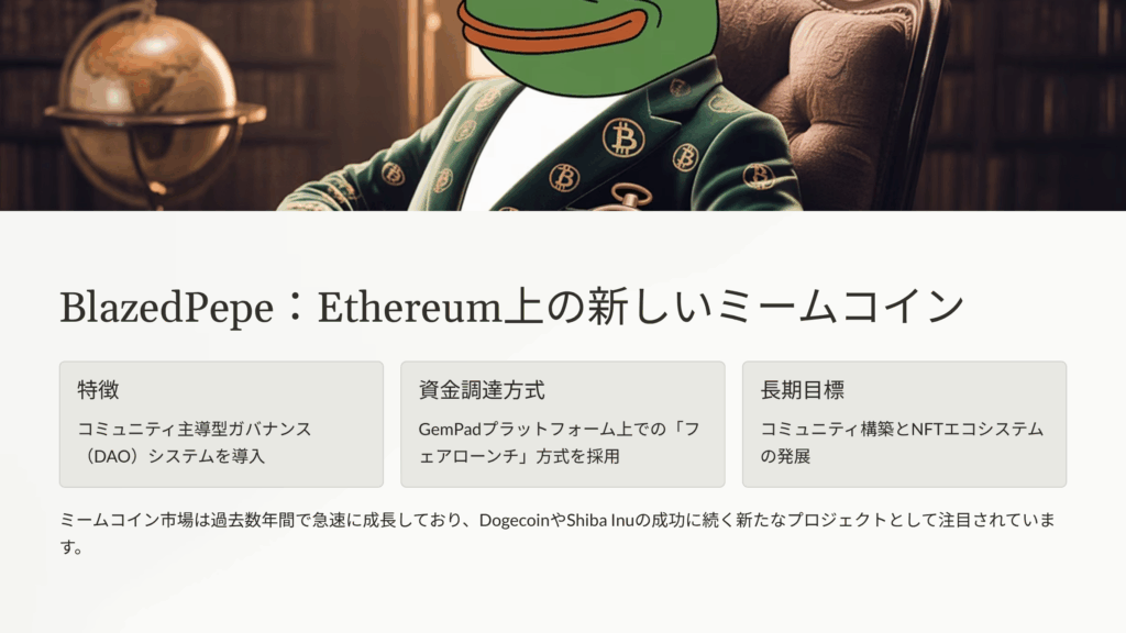 BlazedPepe（$BLAZED）ICO：Ethereum上の新しいミームコイン革命