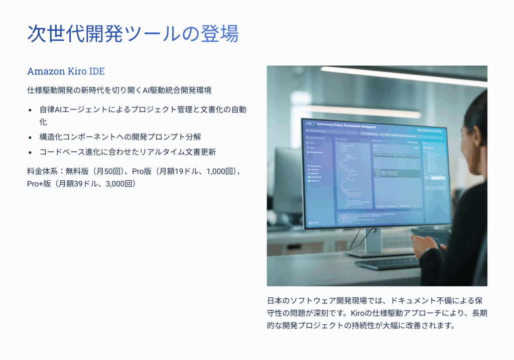 Amazon Kiro IDE：仕様駆動開発の新時代