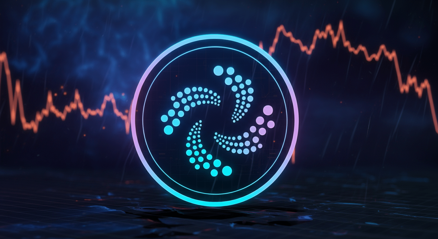 Eye-catching visual of IOTA  and cryptocurrency vibes