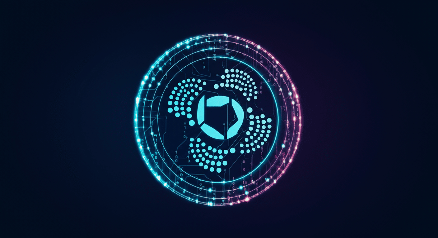 IOTA  technology and blockchain network illustration