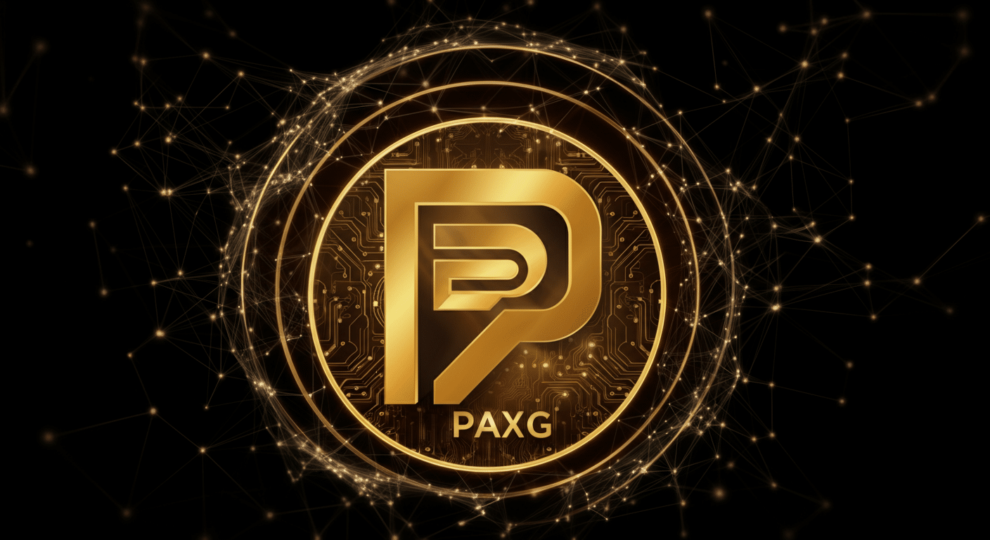 PAX Gold PAXG technology and blockchain network illustration