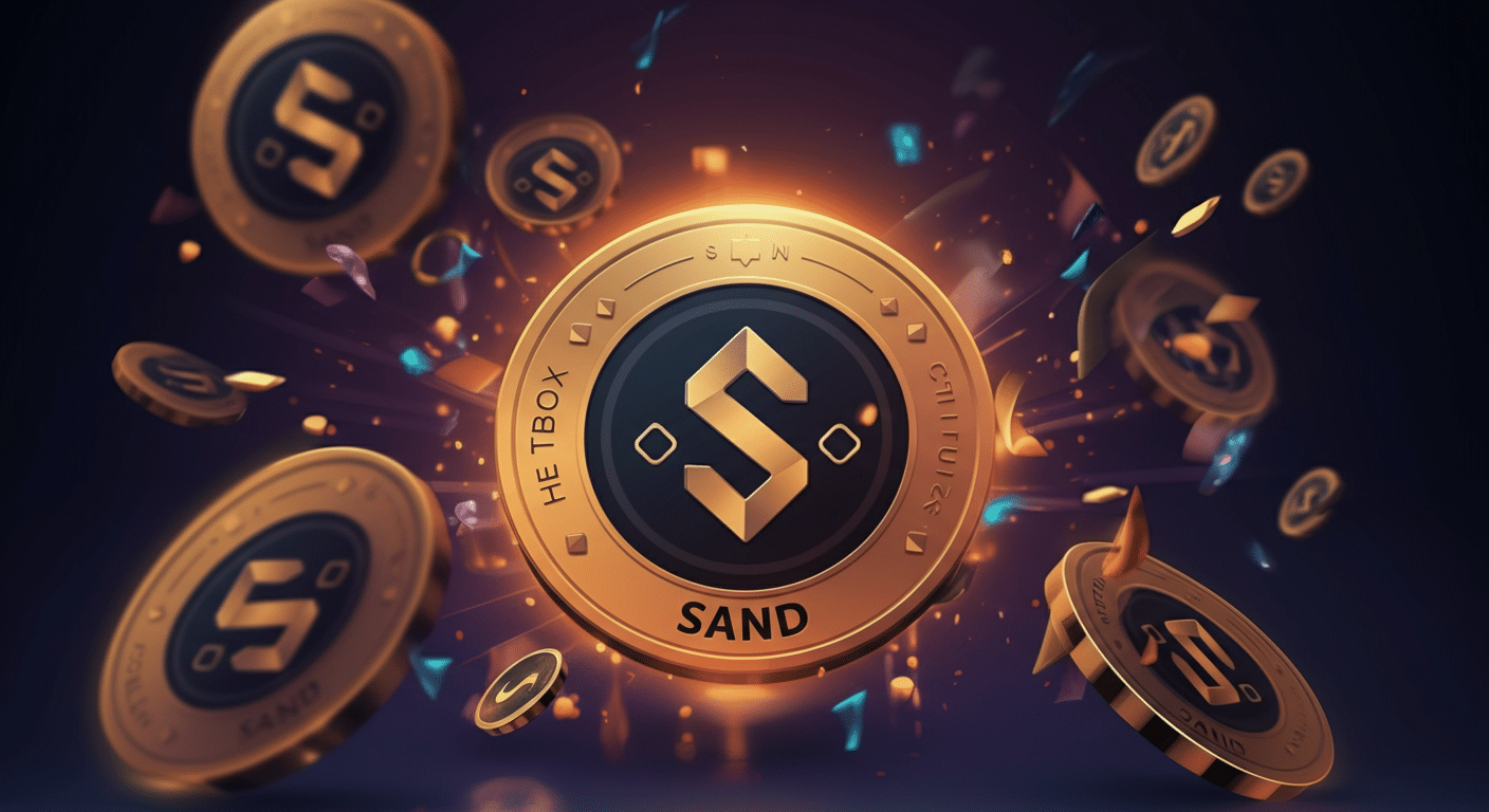 Eye-catching visual of The Sandbox SAND and cryptocurrency vibes