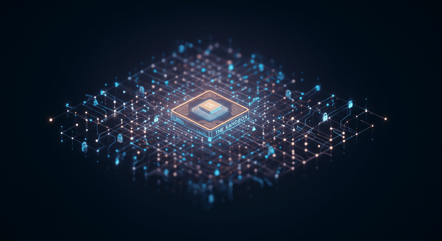 The Sandbox SAND technology and blockchain network illustration