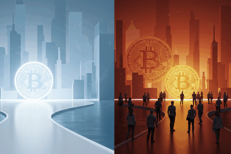 ビットコイナーよ、どちらの道へ？純粋主義 vs 影響力、規模 vs 無意味さ